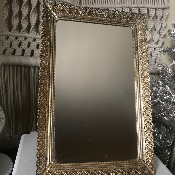 Vintage Gold Vanity Mirror - Picture 3 of 6